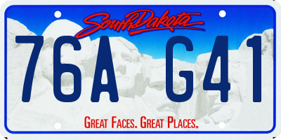 SD license plate 76AG41