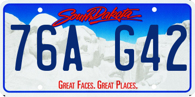 SD license plate 76AG42