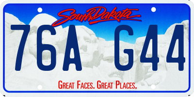 SD license plate 76AG44