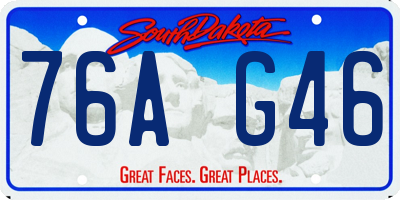 SD license plate 76AG46