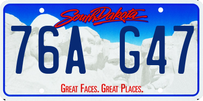 SD license plate 76AG47