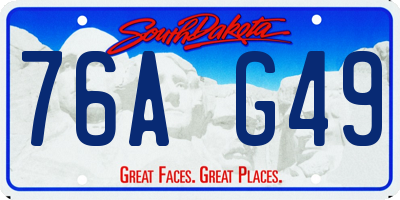 SD license plate 76AG49