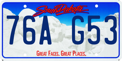 SD license plate 76AG53