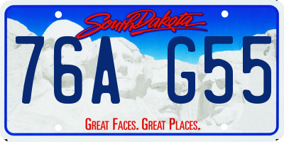 SD license plate 76AG55