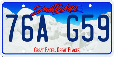 SD license plate 76AG59