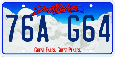 SD license plate 76AG64