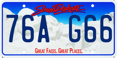 SD license plate 76AG66