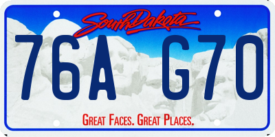 SD license plate 76AG70
