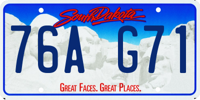 SD license plate 76AG71