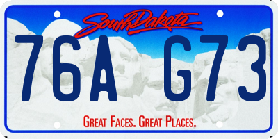 SD license plate 76AG73