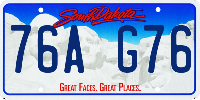 SD license plate 76AG76