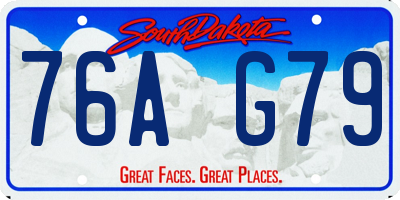 SD license plate 76AG79