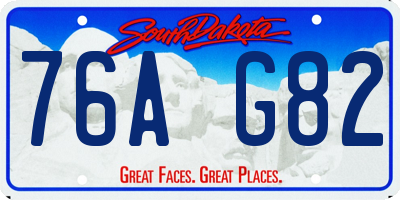 SD license plate 76AG82