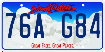 SD license plate 76AG84