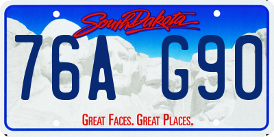 SD license plate 76AG90