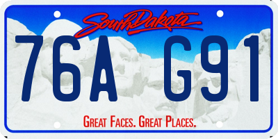 SD license plate 76AG91
