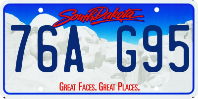 SD license plate 76AG95