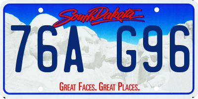 SD license plate 76AG96