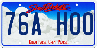 SD license plate 76AH00