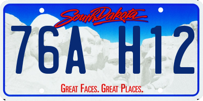 SD license plate 76AH12