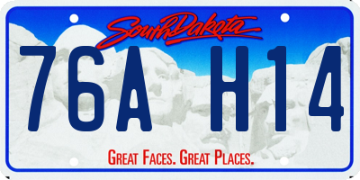 SD license plate 76AH14