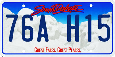 SD license plate 76AH15