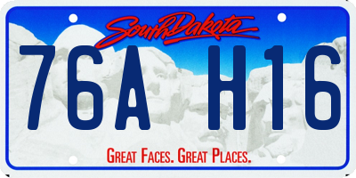 SD license plate 76AH16