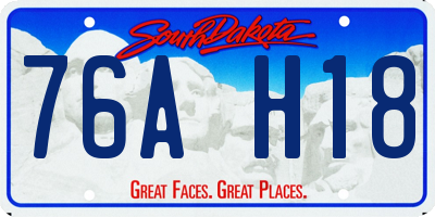 SD license plate 76AH18