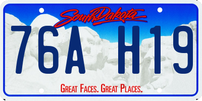 SD license plate 76AH19
