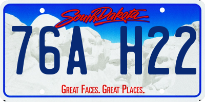 SD license plate 76AH22