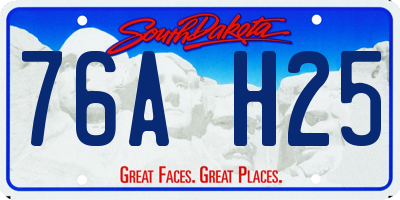 SD license plate 76AH25