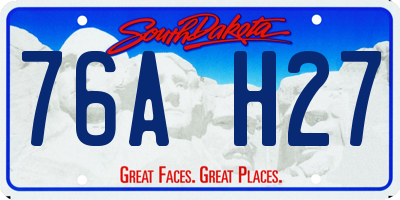SD license plate 76AH27