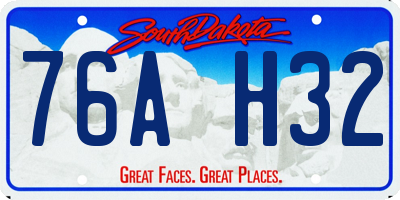 SD license plate 76AH32