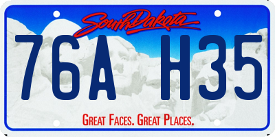 SD license plate 76AH35
