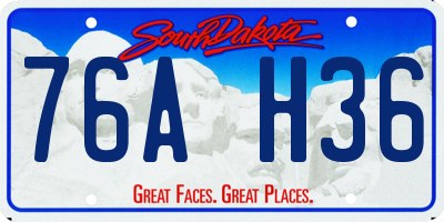 SD license plate 76AH36