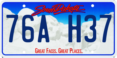 SD license plate 76AH37