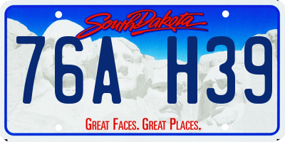 SD license plate 76AH39