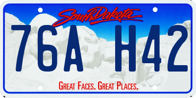 SD license plate 76AH42