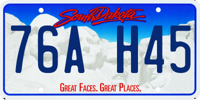 SD license plate 76AH45