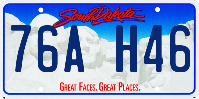 SD license plate 76AH46
