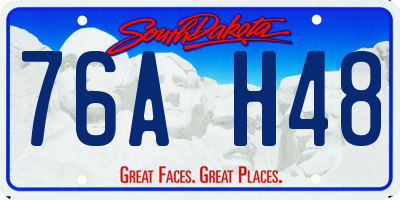 SD license plate 76AH48