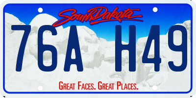 SD license plate 76AH49