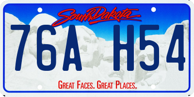 SD license plate 76AH54