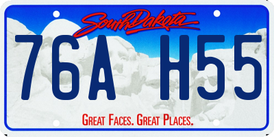 SD license plate 76AH55