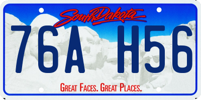 SD license plate 76AH56