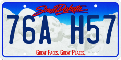 SD license plate 76AH57