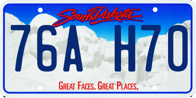 SD license plate 76AH70