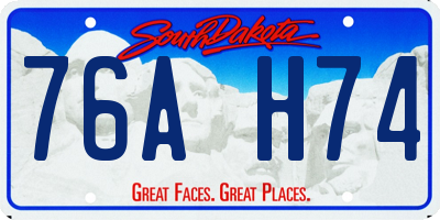 SD license plate 76AH74