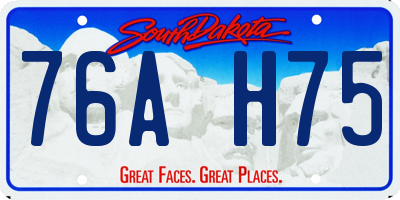 SD license plate 76AH75