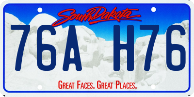 SD license plate 76AH76